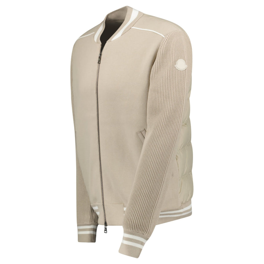 Moncler Padded Zip - Up Cardigan Jacket in Beige - Boinclo - Outlet Sale Under Retail