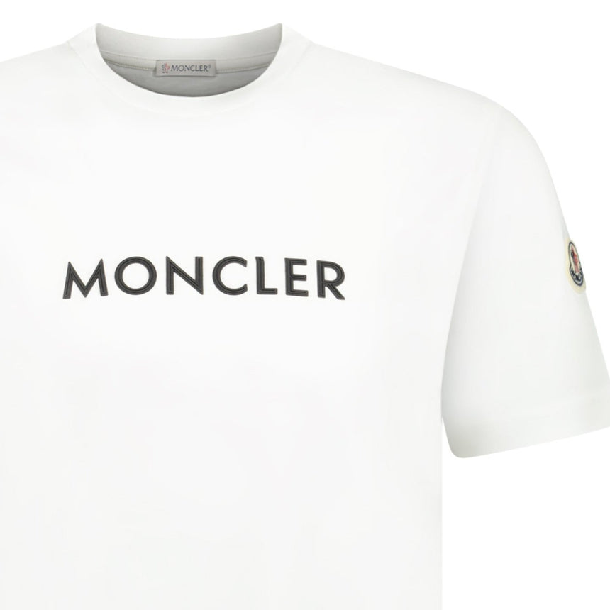 Moncler Rubber Logo Printed T-Shirt White - Boinclo - Outlet Sale Under Retail