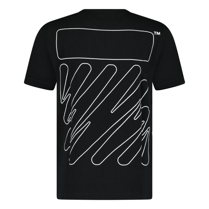 Off-White Wave Outline Diagonal Logo T-Shirt Black - Boinclo ltd - Outlet Sale Under Retail