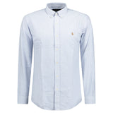 Polo Ralph Lauren Custom Fit Striped Stretch Oxford Shirt Blue & White - Boinclo - Outlet Sale Under Retail