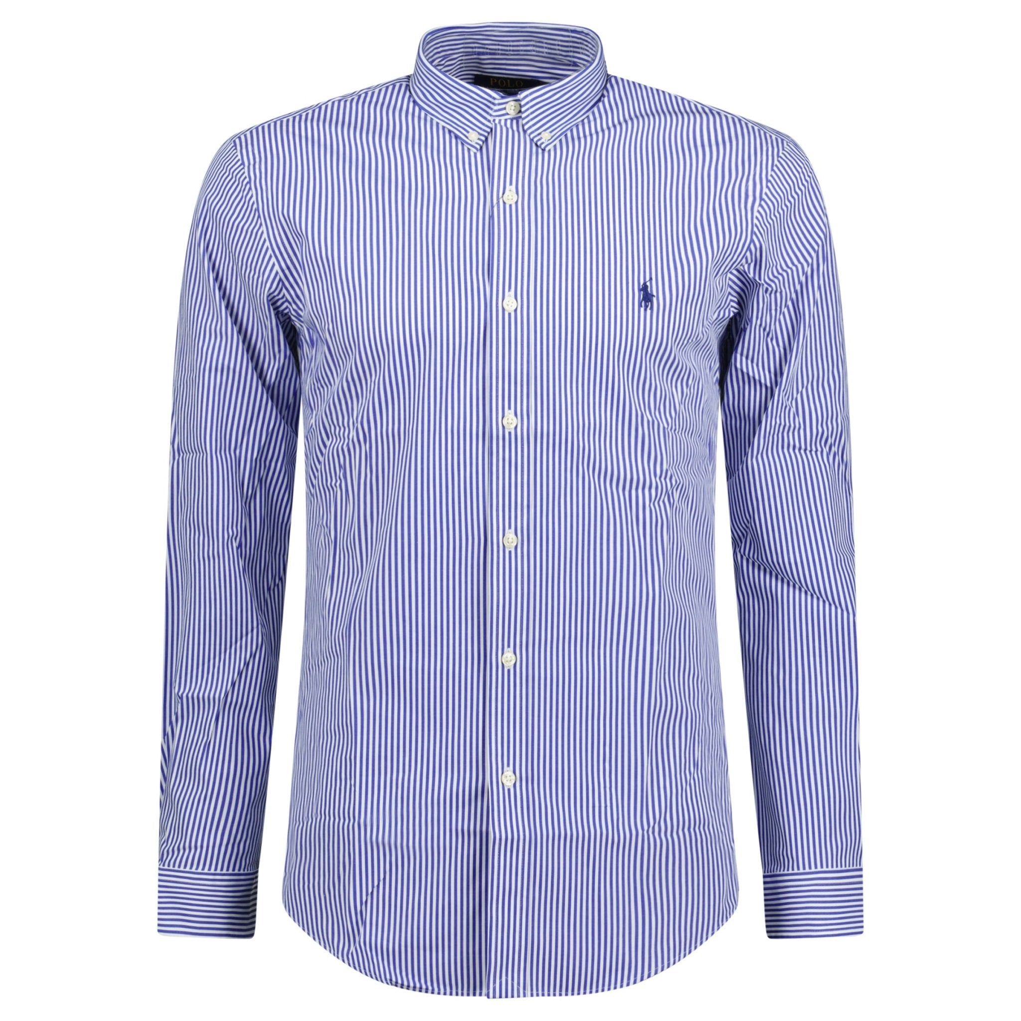 Color variation of Slim Fit Stripe Stretch Oxford Shirt Blue & White