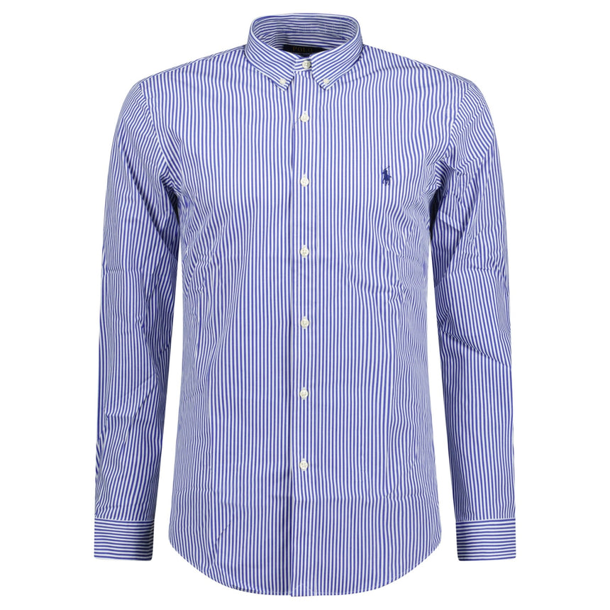 Polo Ralph Lauren Slim Fit Stripe Stretch Oxford Shirt Blue & White - Boinclo - Outlet Sale Under Retail