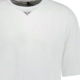 Prada Cotton Interlock Metal Applique Logo T - Shirt White - Boinclo ltd - Outlet Sale Under Retail