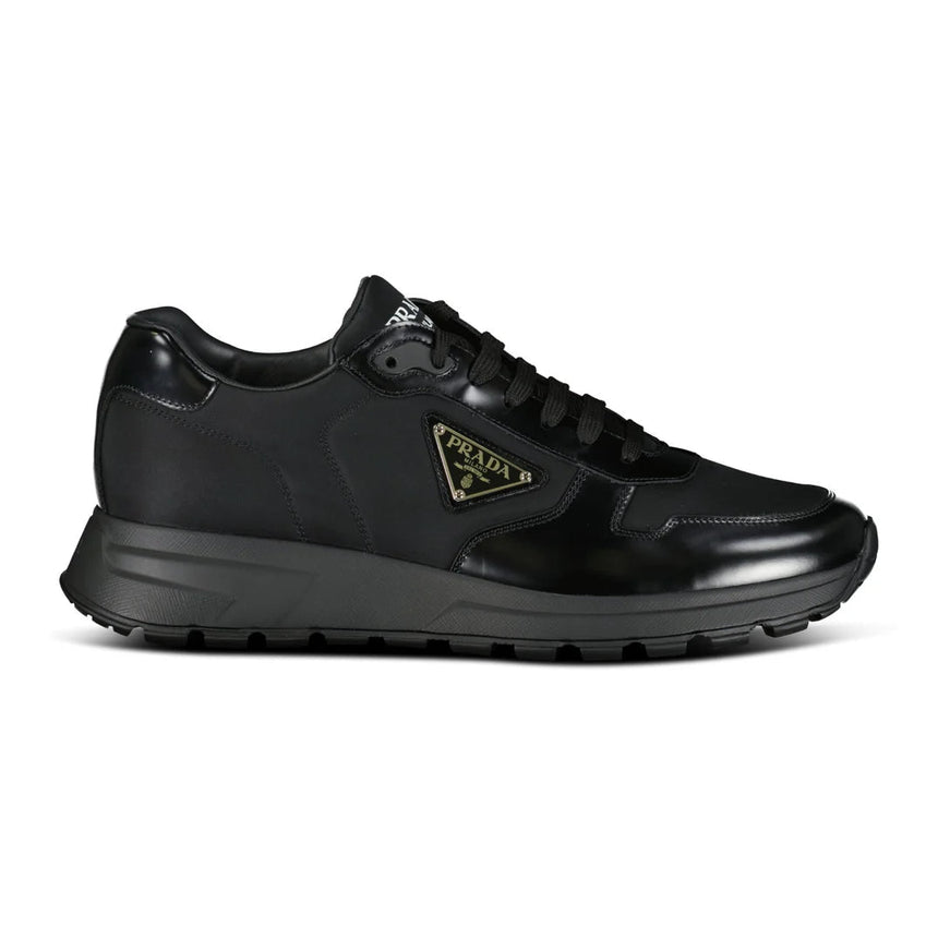 Prada Prax 01 Triangle Logo Leather Trainers Black - Boinclo - Outlet Sale Under Retail