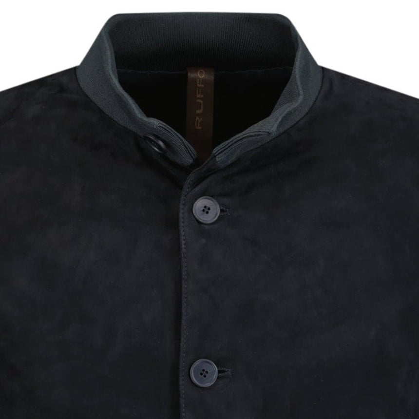 Ruffo Button - Up Suede Jacket Black - Boinclo ltd - Outlet Sale Under Retail