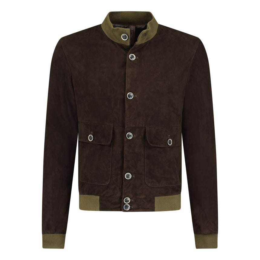 Ruffo Button - Up Suede Jacket Brown - Boinclo ltd - Outlet Sale Under Retail