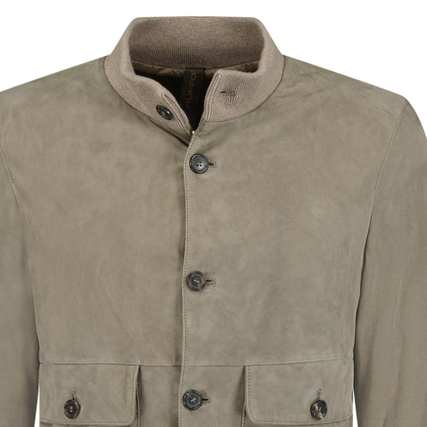 Ruffo Button - Up Suede Jacket Grey - Boinclo ltd - Outlet Sale Under Retail