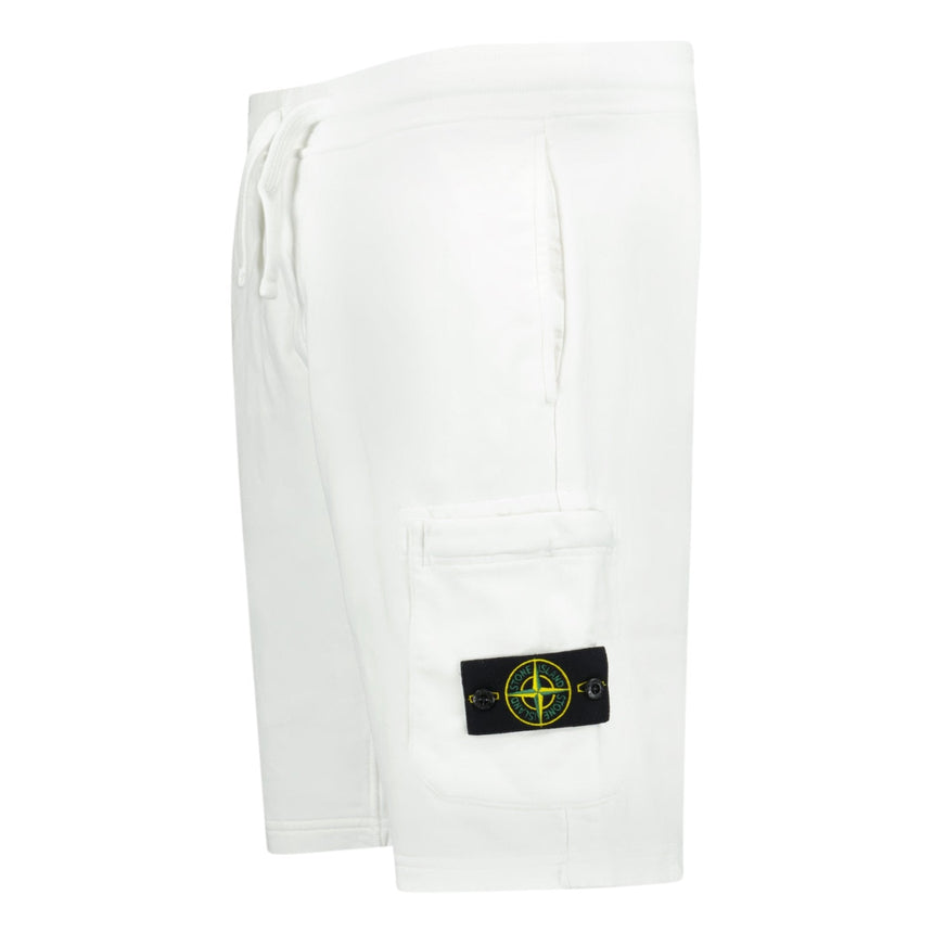 Stone Island Badge Bermuda Sweat Shorts White - Boinclo - Outlet Sale Under Retail