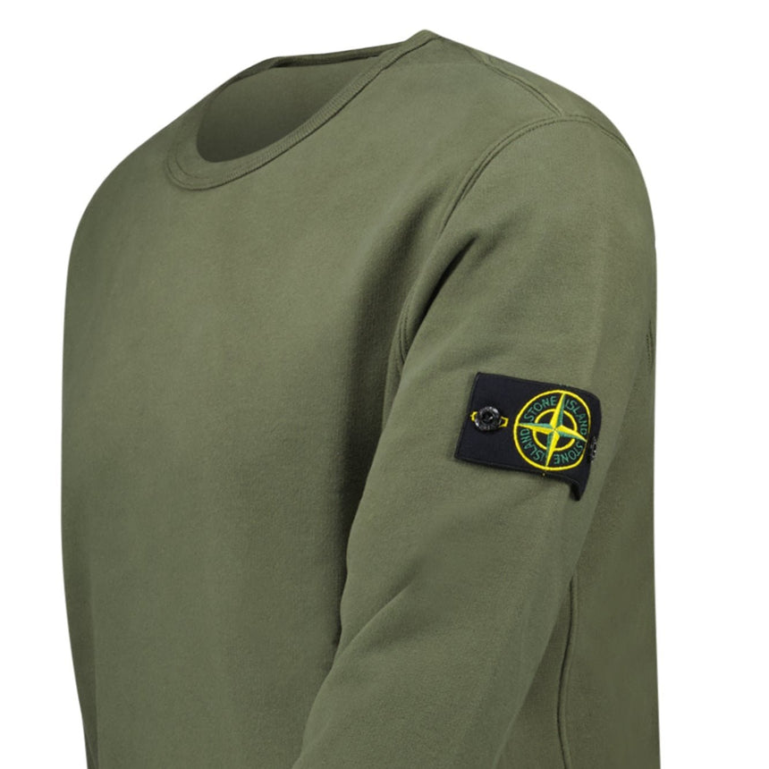 Stone Island Brushed Organic Cotton Sweatshirt Musk Green - Boinclo - Outlet Sale Under Retail