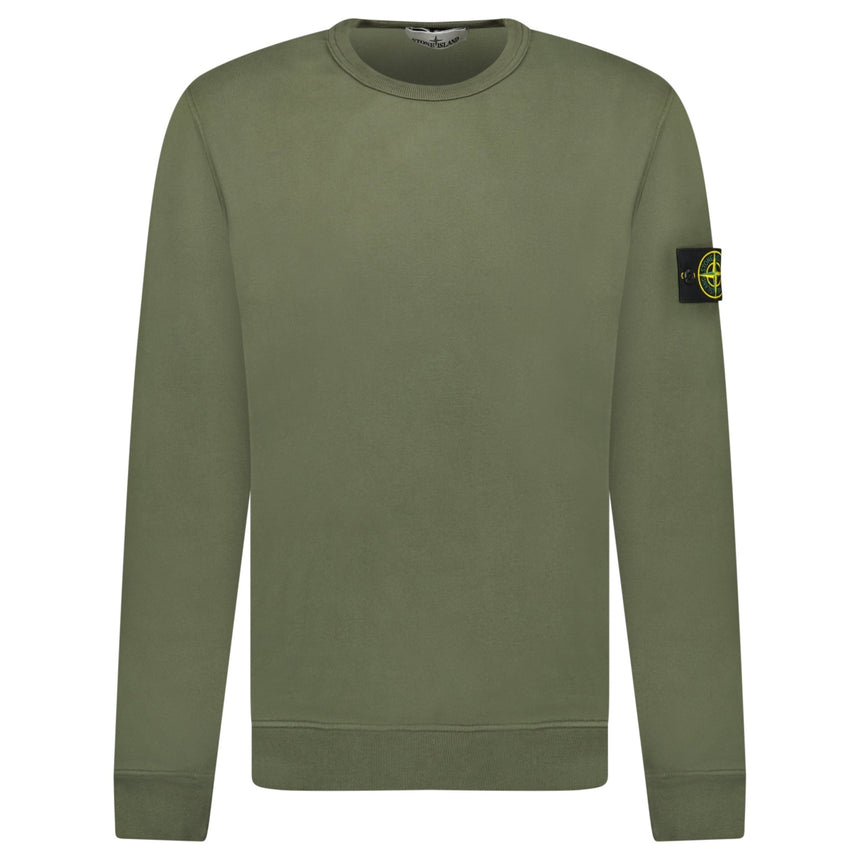 Stone Island Brushed Organic Cotton Sweatshirt Musk Green - Boinclo - Outlet Sale Under Retail