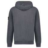 Stone Island Brushed Zip Organic Cotton Hooded Sweatshirt Dark Grey - Boinclo - Outlet Sale Under Retail