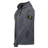 Stone Island Brushed Zip Organic Cotton Hooded Sweatshirt Dark Grey - Boinclo - Outlet Sale Under Retail