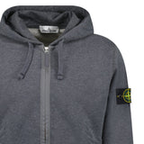 Stone Island Brushed Zip Organic Cotton Hooded Sweatshirt Dark Grey - Boinclo - Outlet Sale Under Retail