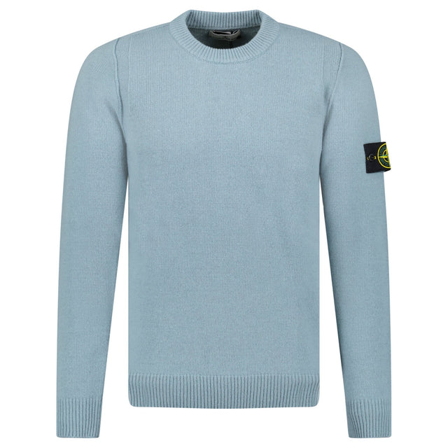 Stone Island Compass - Badge Knit Wool Jumper Green Grey - Boinclo - Outlet Sale Under Retail