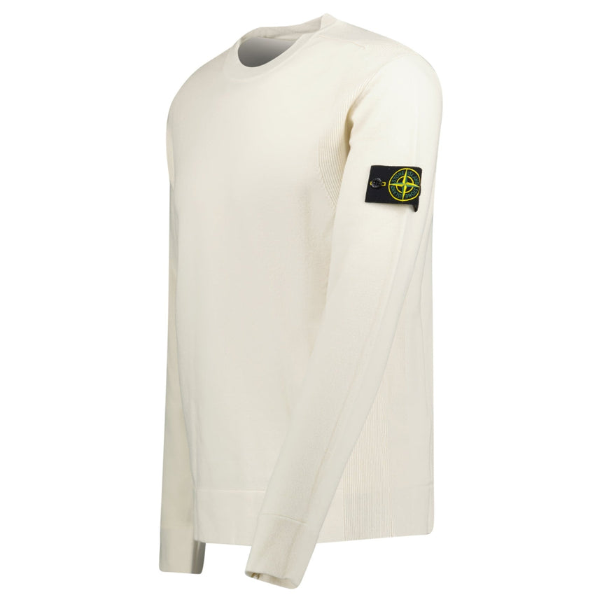 Stone Island Compass - Badge Wool Blend Jumper Cream - Boinclo - Outlet Sale Under Retail