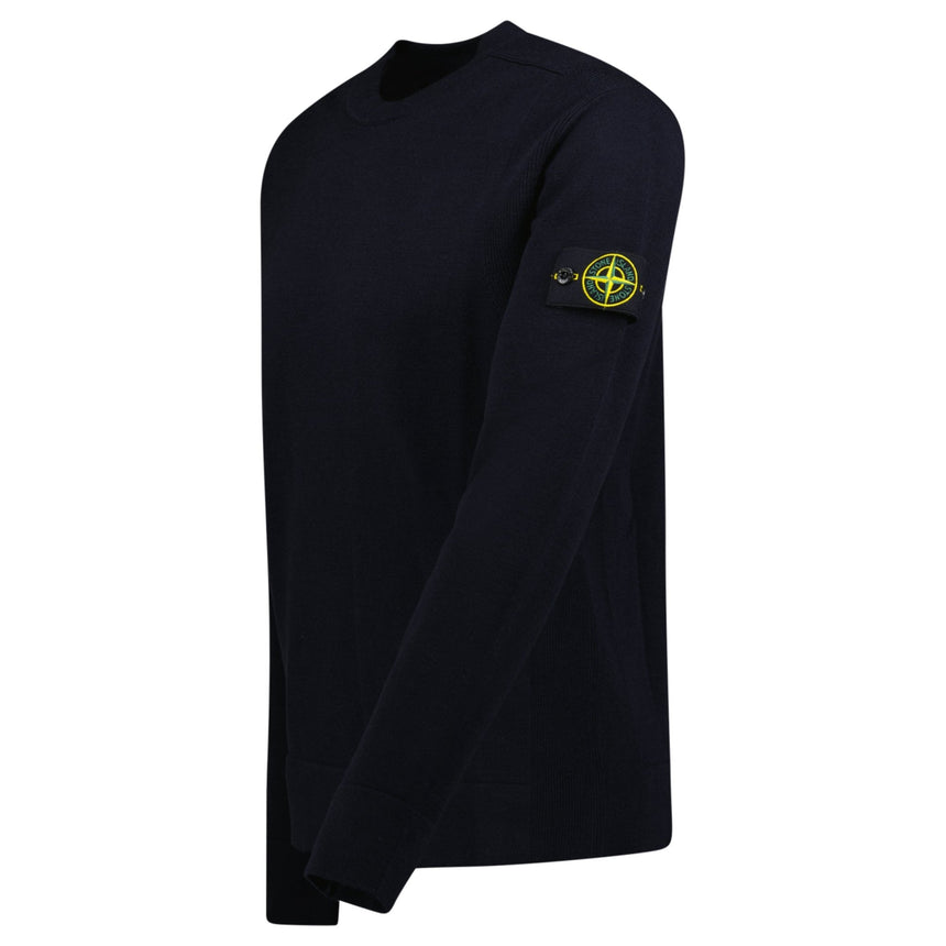 Stone Island Compass - Badge Wool Blend Jumper Navy - Boinclo - Outlet Sale Under Retail