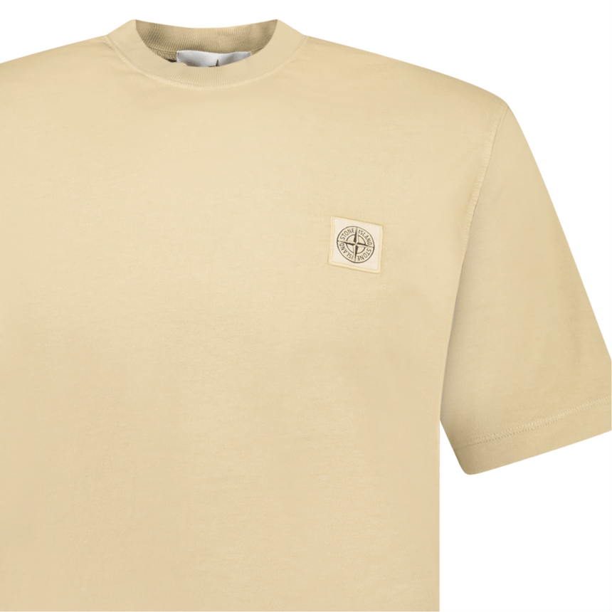 Stone Island Compass Logo Patch T-Shirt in Biscuit - Boinclo - Outlet Sale Under Retail