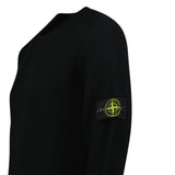 Stone Island Full Rib RWS Wool Crewneck Sweater with Band Motif in Black - Boinclo - Outlet Sale Under Retail