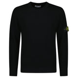 Stone Island Full Rib RWS Wool Crewneck Sweater with Band Motif in Black - Boinclo - Outlet Sale Under Retail