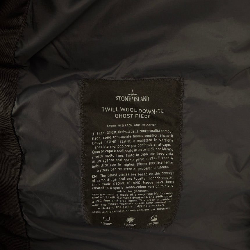 Stone Island Ghost Wool Twill Down Jacket Black - Boinclo - Outlet Sale Under Retail