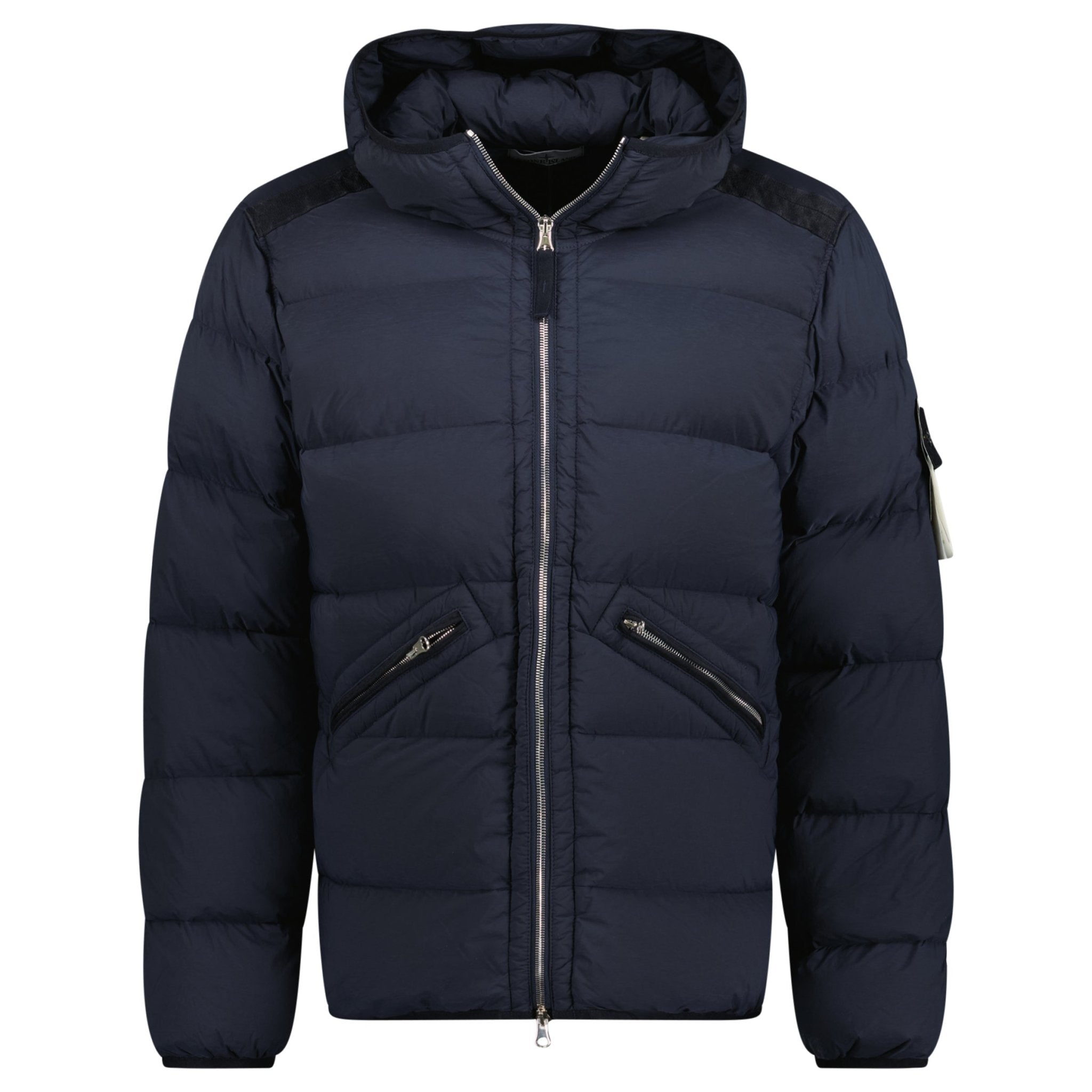 Color variation of Hooded Puffer Jacket In Seamless Tunnel Nylon Navy