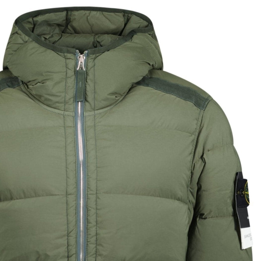 Stone Island Hooded Puffer Seamless Tunnel Nylon Musk Green - Boinclo - Outlet Sale Under Retail