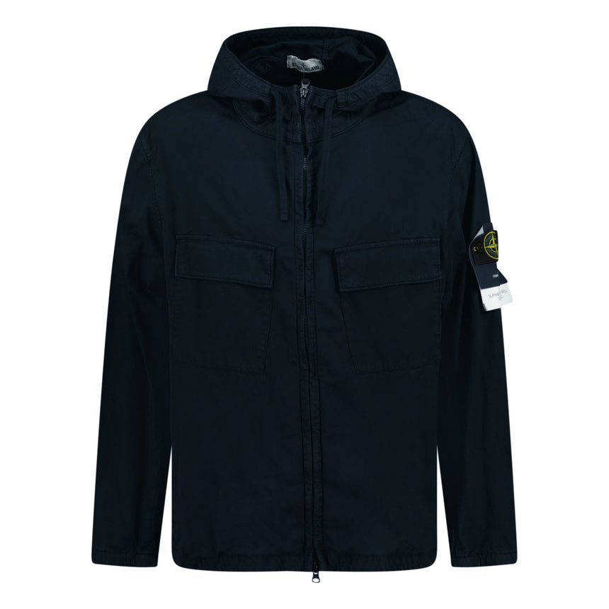 Stone Island Micro Twill Full Zip Hooded Jacket Navy - Boinclo ltd - Outlet Sale Under Retail