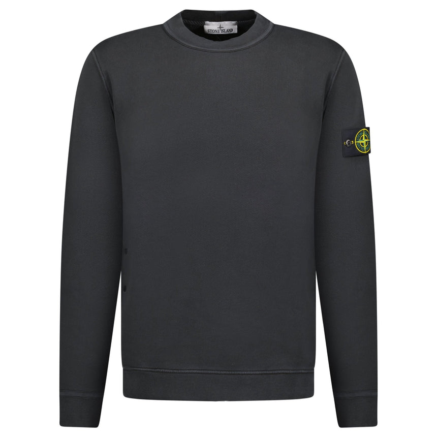 Stone Island Old Effect Crewneck Sweatshirt Black - Boinclo - Outlet Sale Under Retail