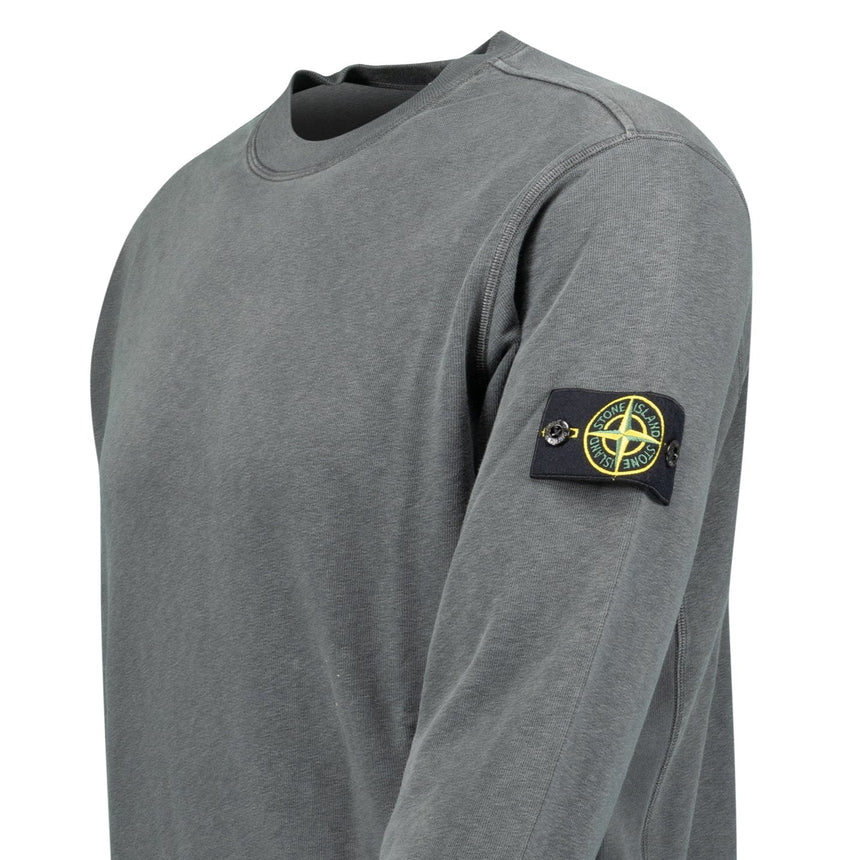 Stone Island Old Effect Crewneck Sweatshirt Charcoal Grey - Boinclo - Outlet Sale Under Retail