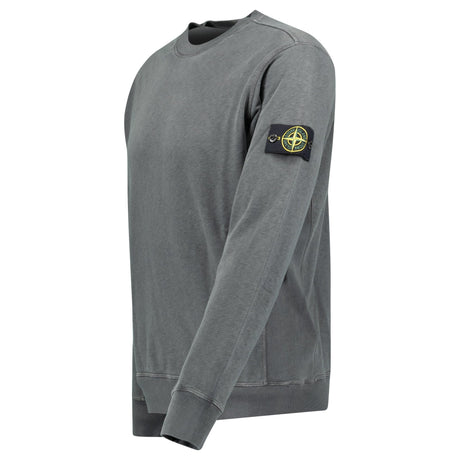 Stone Island Old Effect Crewneck Sweatshirt Charcoal Grey - Boinclo - Outlet Sale Under Retail