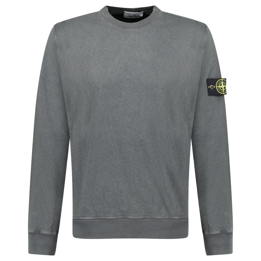 Stone Island Old Effect Crewneck Sweatshirt Charcoal Grey - Boinclo - Outlet Sale Under Retail