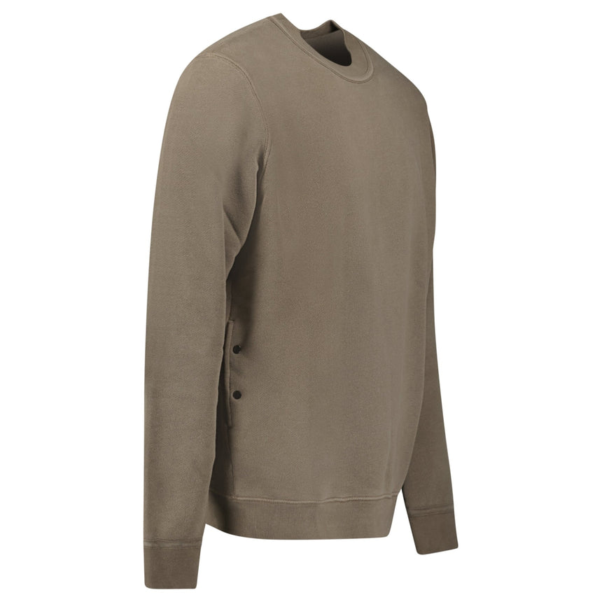 Stone Island Old Effect Crewneck Sweatshirt Walnut Brown - Boinclo - Outlet Sale Under Retail