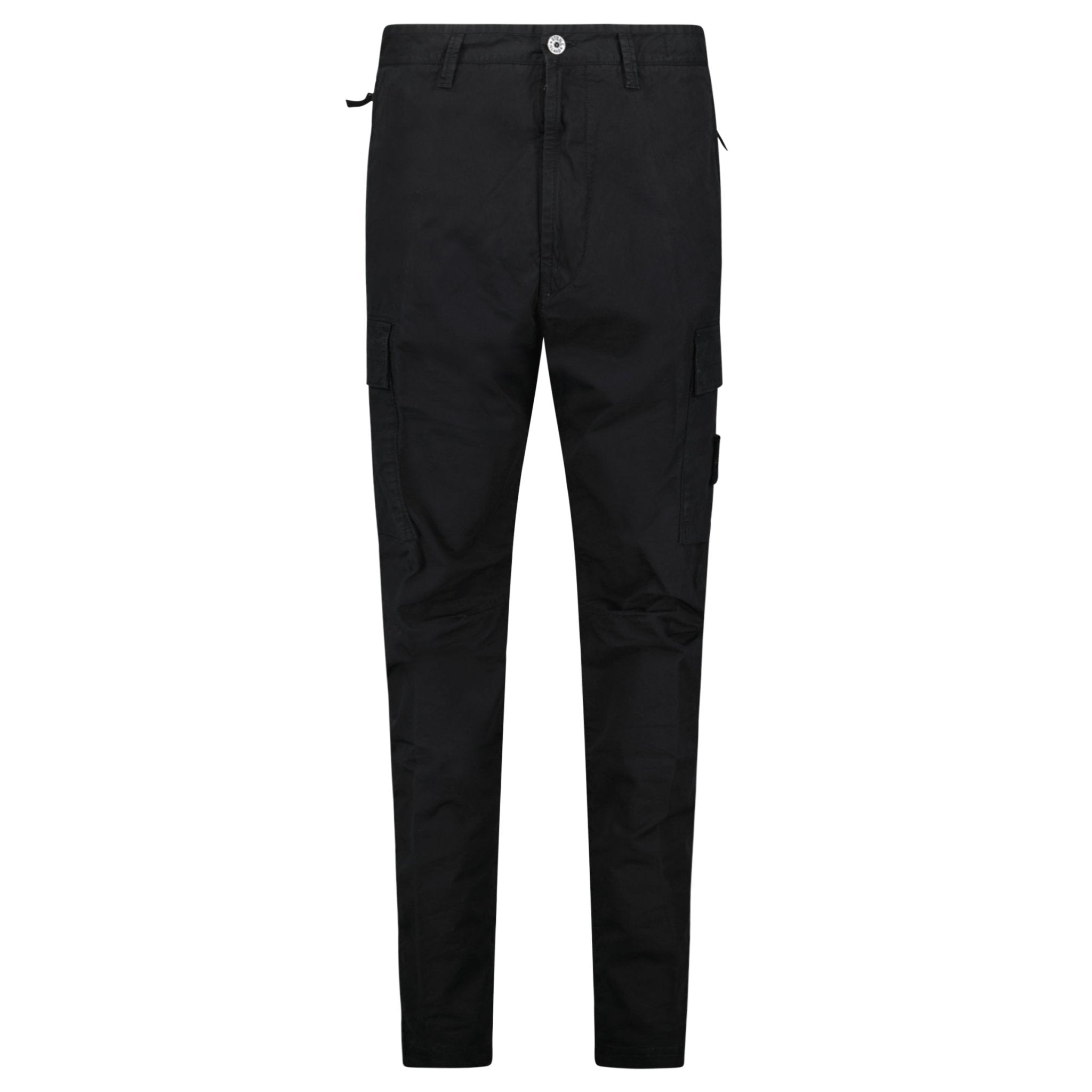 Color variation of Stretch Organic Broken Twill Cotton 'OLD' Effect Cargo Trousers in Black