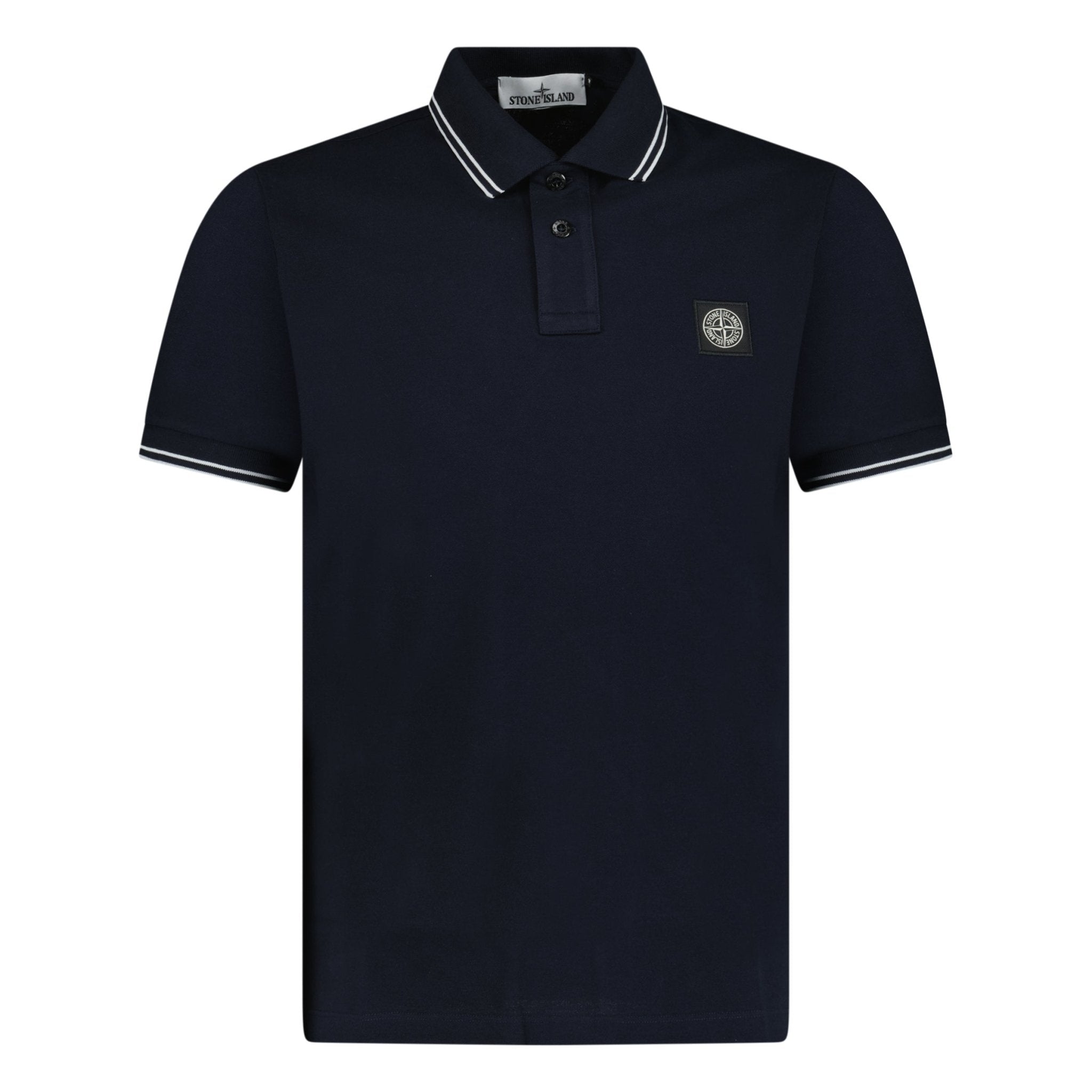 Color variation of Stripe Collar Polo T-Shirt Slim Fit Navy