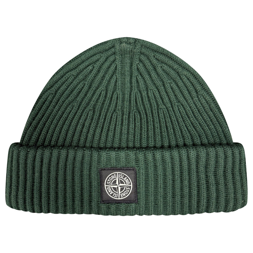 Stone Island Thick Ribbed Wool Beanie Hat Musk Green - Boinclo - Outlet Sale Under Retail