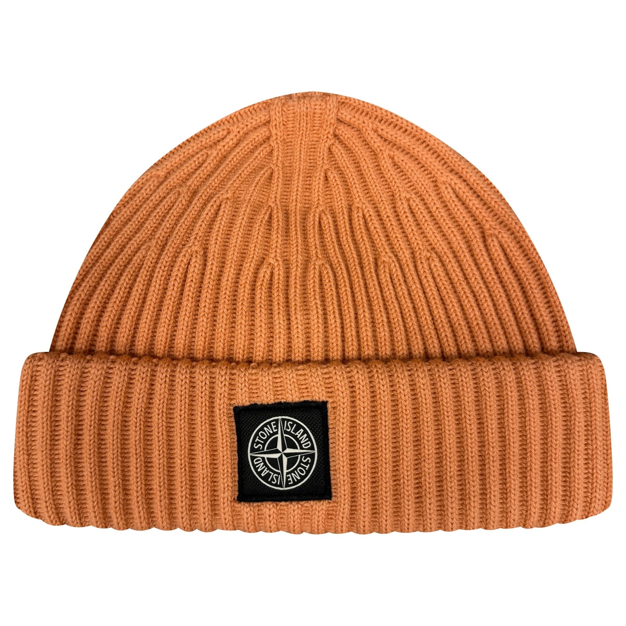 Color variation of Thick Ribbed Wool Beanie Hat Orange