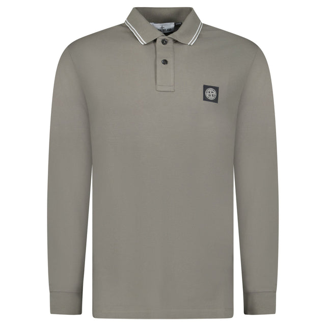 Stone Island Twin Tip Long Sleeve Polo - Shirt Walnut Brown - Boinclo - Outlet Sale Under Retail