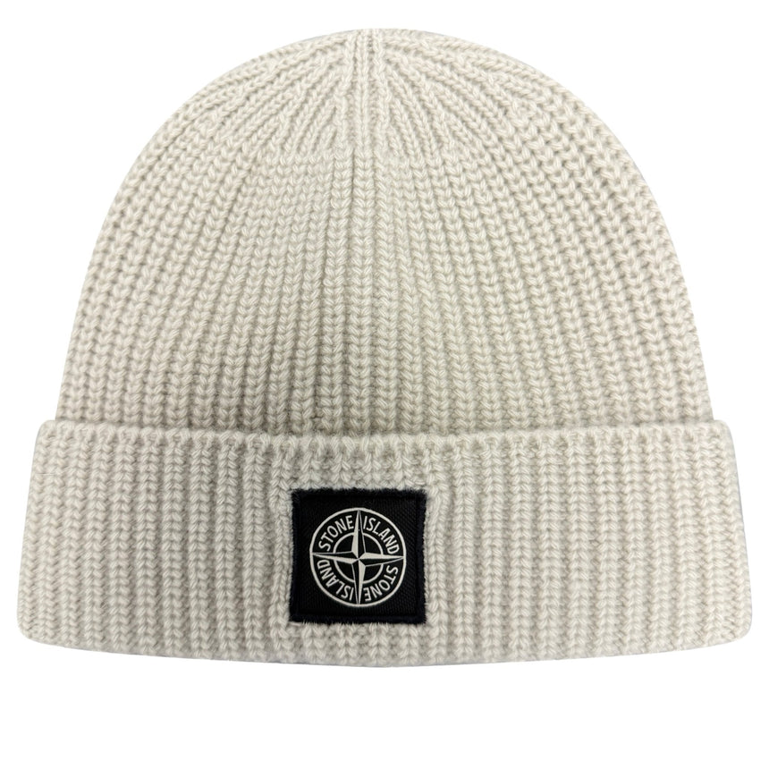 Stone Island Wool Beanie Hat Off - White - Boinclo - Outlet Sale Under Retail