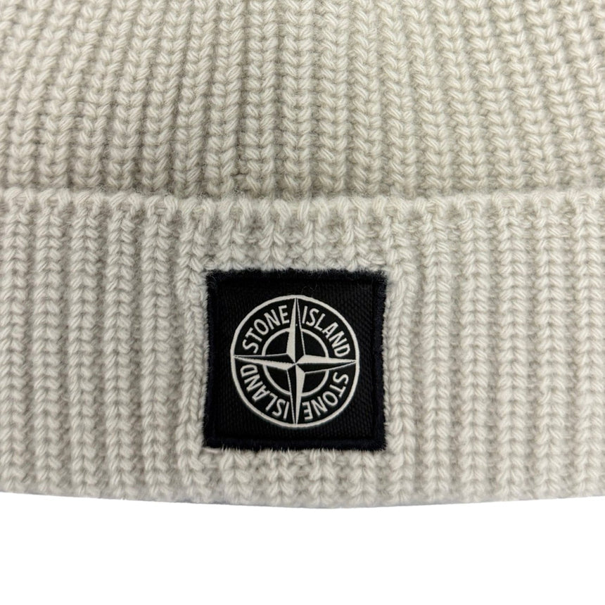 Stone Island Wool Beanie Hat Off - White - Boinclo - Outlet Sale Under Retail