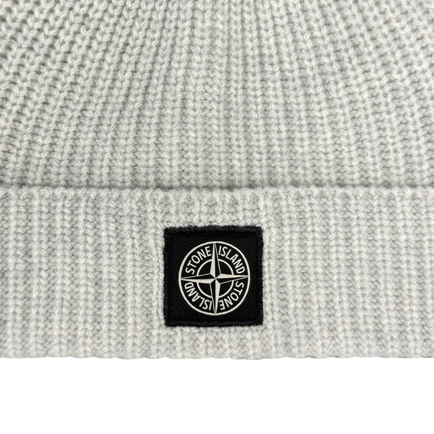 Stone Island Wool Beanie Hat Pearl Grey - Boinclo - Outlet Sale Under Retail