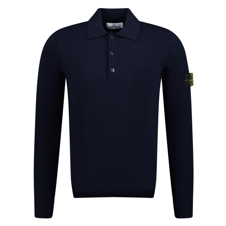 Stone Island Wool Polo - Shirt Navy - Boinclo - Outlet Sale Under Retail