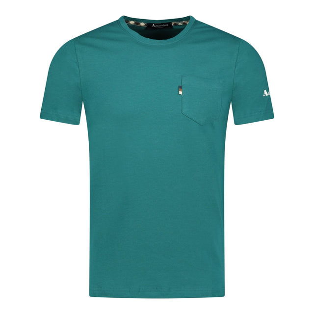 Aquascutum Check Logo Pocket T-Shirt Teal - Boinclo ltd - Outlet Sale Under Retail