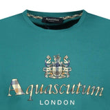 Aquascutum Chest Check Logo T-Shirt Teal - Boinclo ltd - Outlet Sale Under Retail