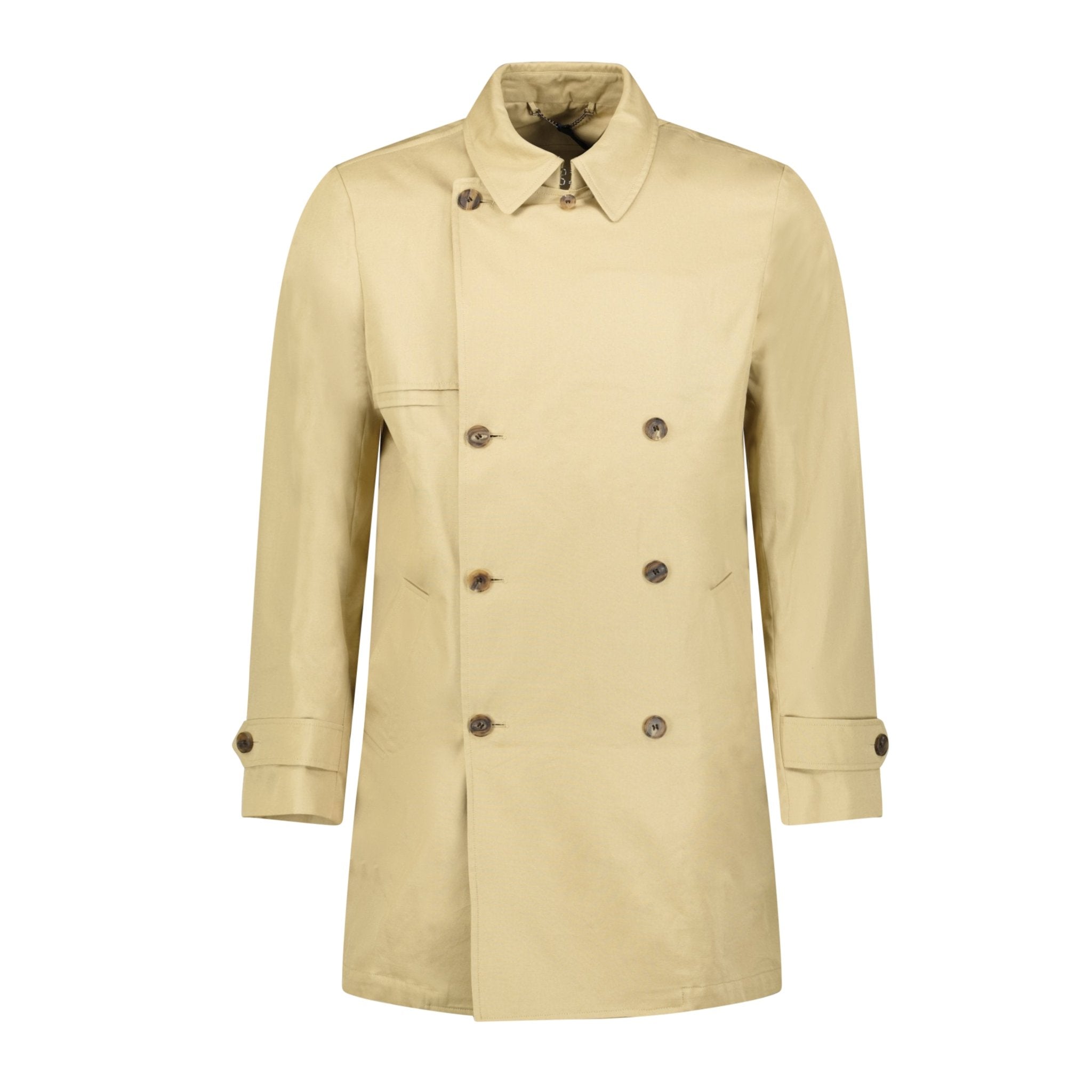 Color variation of 'Oldham' Check Collar Trench Coat Beige