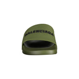 Balenciaga Logo Sliders Khaki - Boinclo ltd - Outlet Sale Under Retail