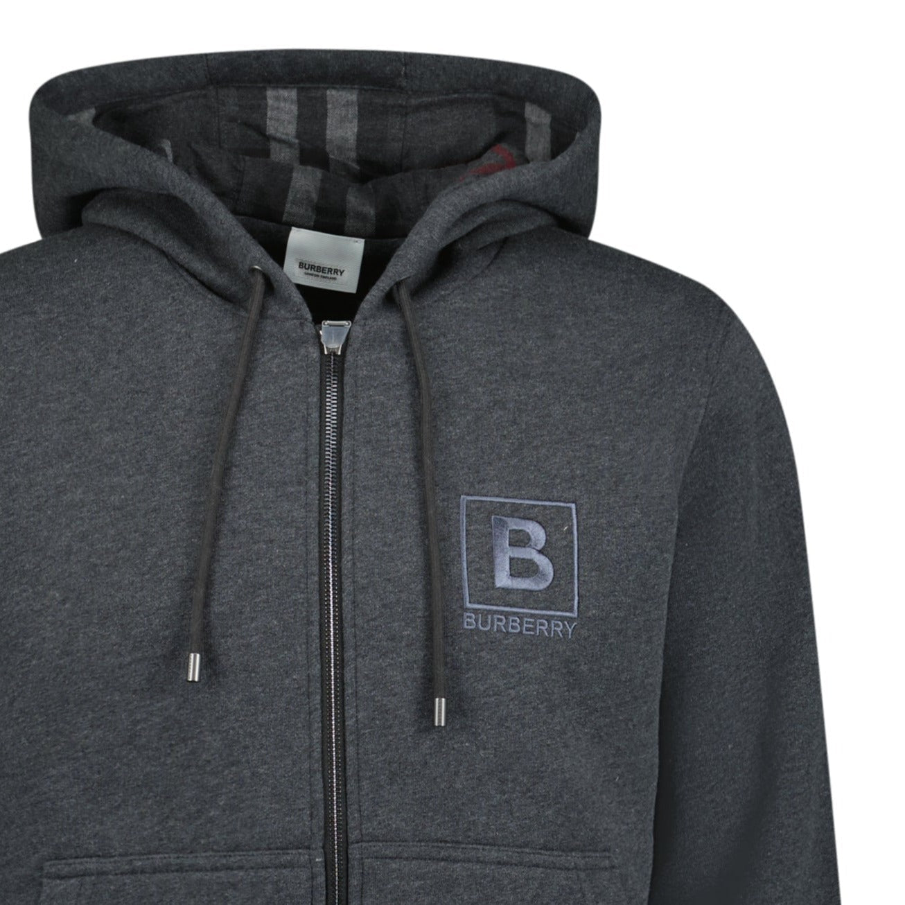 Fordson Check Hoodie Sweatshirt Charcoal