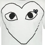 Comme Des Garcons Big Print Black Heart T-Shirt White - Boinclo ltd - Outlet Sale Under Retail