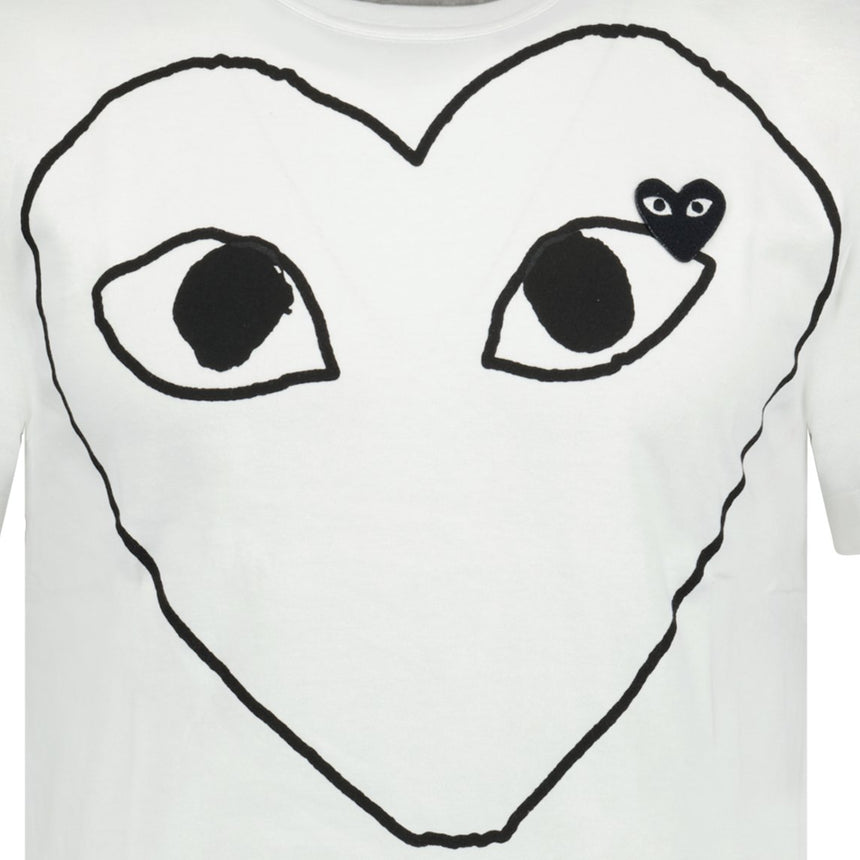 Comme Des Garcons Big Print Black Heart T-Shirt White - Boinclo ltd - Outlet Sale Under Retail