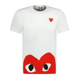 Comme Des Garcons Big Print Red Heart T-Shirt White - Boinclo ltd - Outlet Sale Under Retail