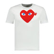 Comme Des Garcons Big Print Red Heart T-Shirt White - Boinclo ltd - Outlet Sale Under Retail